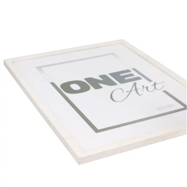 Holz-Bilderrahmen Anastasia 18x24 cm | Weiß | Kunstglas (1 mm)