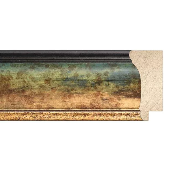 Barock-Bilderrahmen Patrizia 50x70 cm | grüngold | Kunstglas (1 mm)
