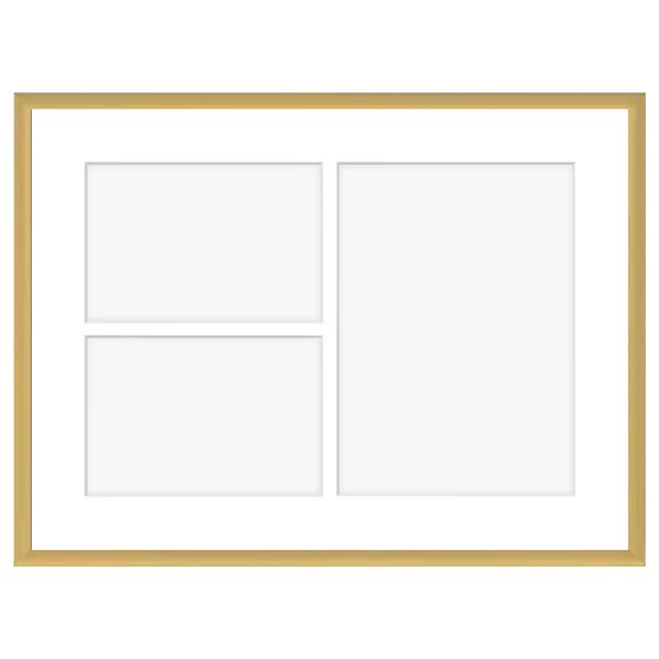 Cadre multi photos en aluminium Amelia pour 3 photos 30x40 cm (3 Bilder) | or | verre synthétique (1 mm)