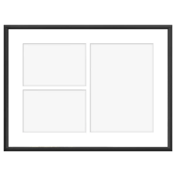 Cadre multi photos en aluminium Amelia pour 3 photos 30x40 cm (3 Bilder) | noir | verre synthétique (1 mm)