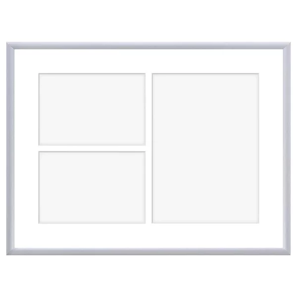 Cadre multi photos en aluminium Amelia pour 3 photos 30x40 cm (3 Bilder) | argent | verre synthétique (1 mm)