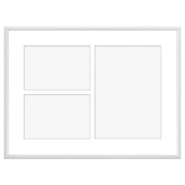 Cadre multi photos en aluminium Amelia pour 3 photos 30x40 cm (3 Bilder) | blanc | verre synthétique (1 mm)
