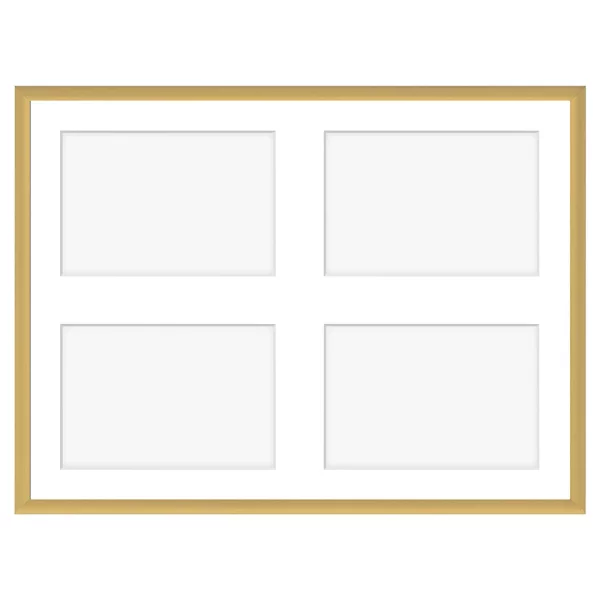 Cadre multi photos en aluminium Amelia pour 4 photos 30x40 cm (4 Bilder) | or | verre synthétique (1 mm)