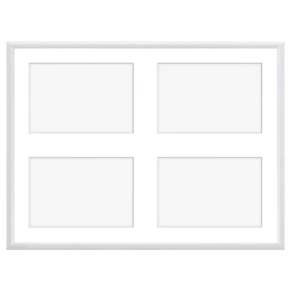 Cadre multi photos en aluminium Amelia pour 4 photos 30x40 cm (4 Bilder) | blanc | verre synthétique (1 mm)