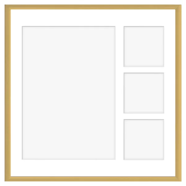 Aluminium Galerie-Bilderrahmen Amelia 40x40 cm (4 Bilder) 40x40 cm (4 Bilder) | gold | Kunstglas (1 mm)