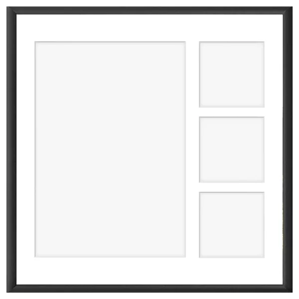 Aluminium Galerie-Bilderrahmen Amelia 40x40 cm (4 Bilder) 40x40 cm (4 Bilder) | schwarz | Kunstglas (1 mm)