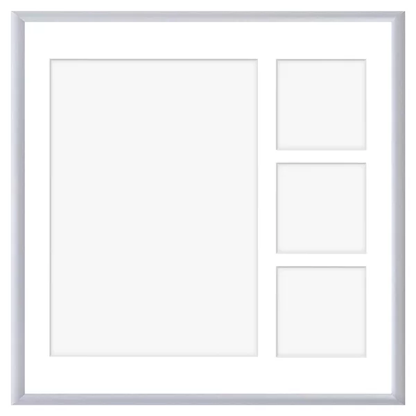Aluminium Galerie-Bilderrahmen Amelia 40x40 cm (4 Bilder) 40x40 cm (4 Bilder) | silber | Kunstglas (1 mm)
