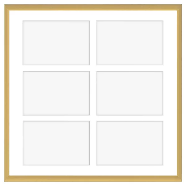 Alu Bilderrahmen Amelia für 6 Bilder 40x40 cm (6 Bilder) | gold | Kunstglas (1 mm)