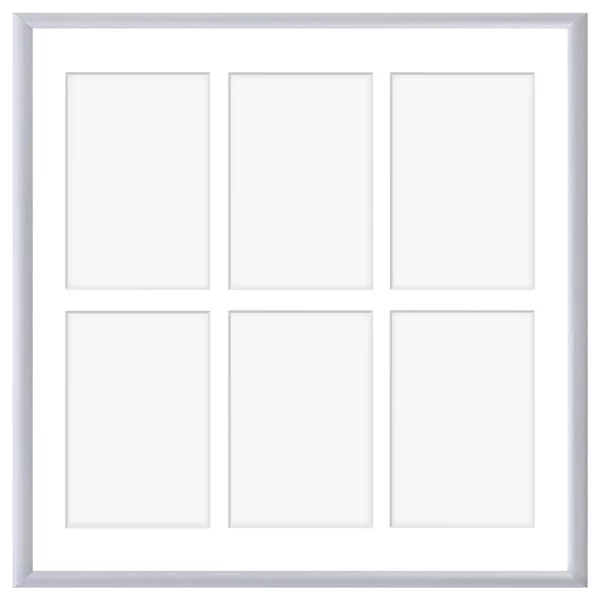 Alu Bilderrahmen Amelia für 6 Bilder 40x40 cm (6 Bilder) | silber | Kunstglas (1 mm)
