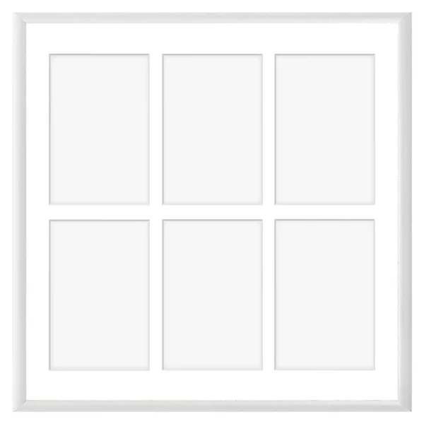 Cadre multi photos en aluminium Amelia pour 6 photos 40x40 cm (6 Bilder) | blanc | verre synthétique (1 mm)