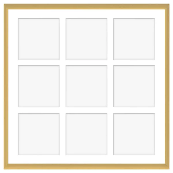 Aluminium Galerie-Bilderrahmen Amelia 40x40 cm (9 Bilder) 40x40 cm (9 Bilder) | gold | Kunstglas (1 mm)