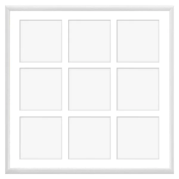 Cadre multi photos en aluminium Amelia pour 9 photos 40x40 cm (9 Bilder) | blanc | verre synthétique (1 mm)