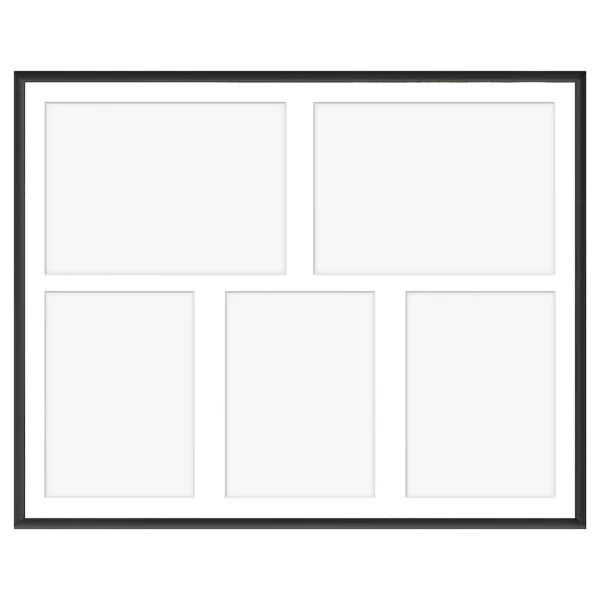 Cadre multi photos en aluminium Amelia pour 5 photos 40x50 cm (5 Bilder) | noir | verre synthétique (1 mm)