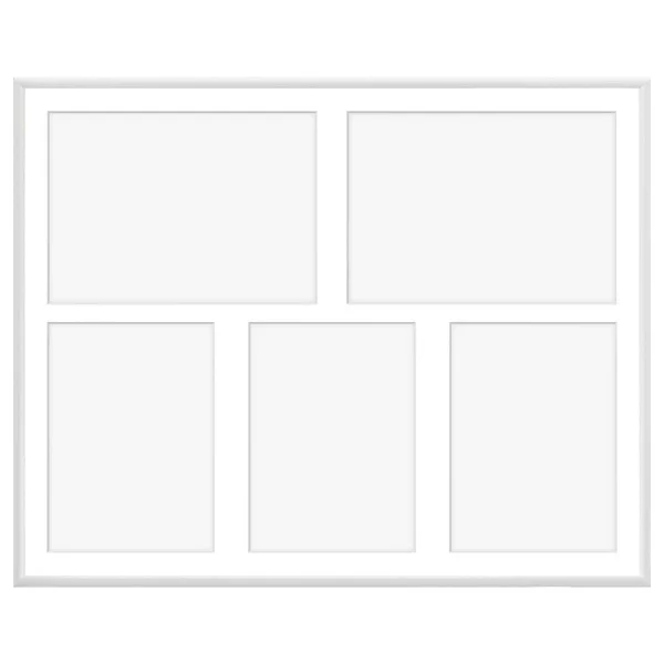 Cadre multi photos en aluminium Amelia pour 5 photos 40x50 cm (5 Bilder) | blanc | verre synthétique (1 mm)
