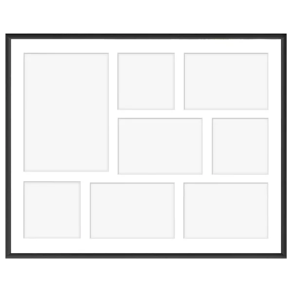 Cadre multi photos en aluminium Amelia pour 8 photos 40x50 cm (8 Bilder) | noir | verre synthétique (1 mm)