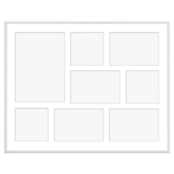Cadre multi photos en aluminium Amelia pour 8 photos 40x50 cm (8 Bilder) | blanc | verre synthétique (1 mm)