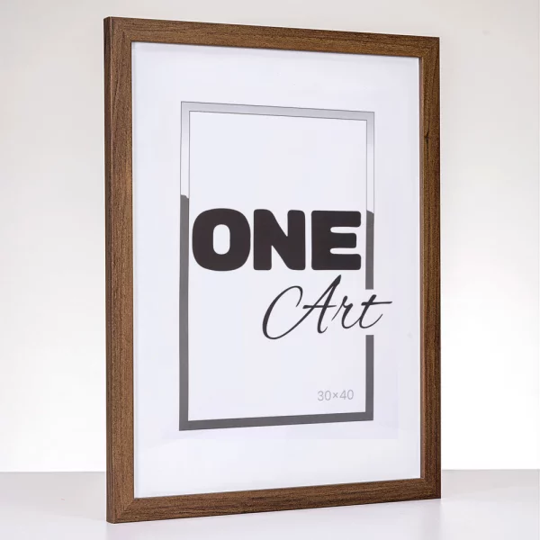 Cadre en bois Hekla (MDF) 21x29,7 cm (A4) | brun foncé | verre synthétique (1 mm)