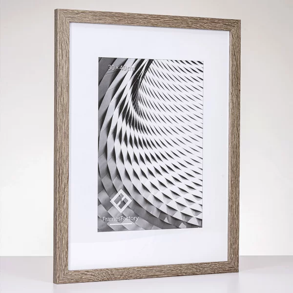 Holz Bilderrahmen Hekla (MDF) Maßanfertigung Sonoma | Kunstglas (1 mm)