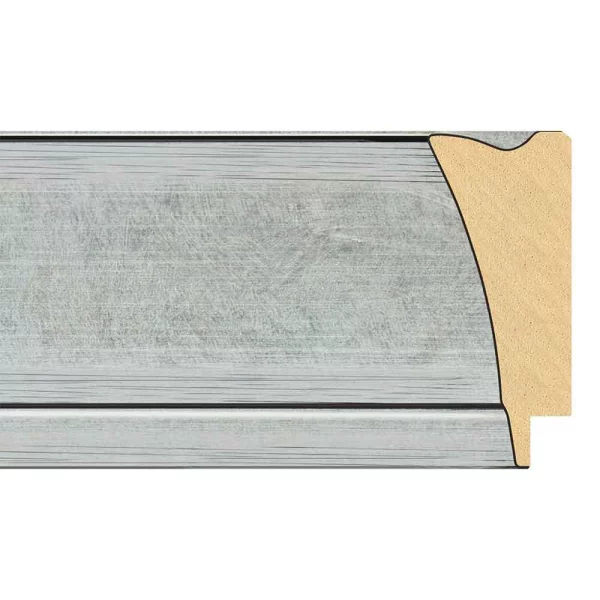 Barock Bilderrahmen Isa 42x59,4 cm (A2) | silber | Kunstglas (1 mm)