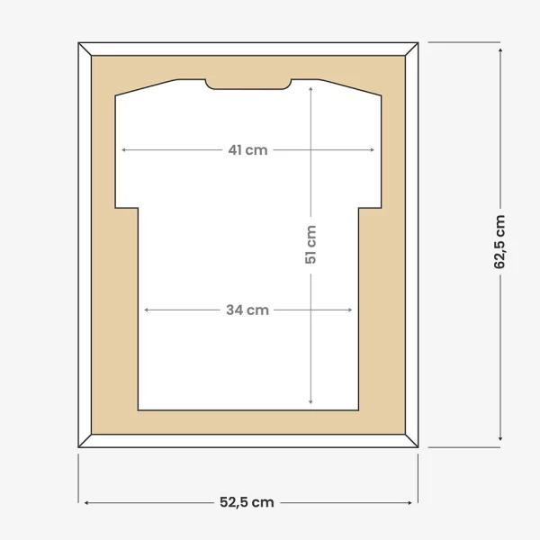 Cadre pour maillots Economy White avec passe-partout 52,5x62,5 cm | blanc-blanc | verre synthétique (1 mm)