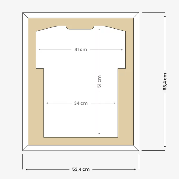 Cadre pour maillots Comfort White avec passe-partout 53,4x63,4 cm | blanc-blanc | verre synthétique (1 mm)