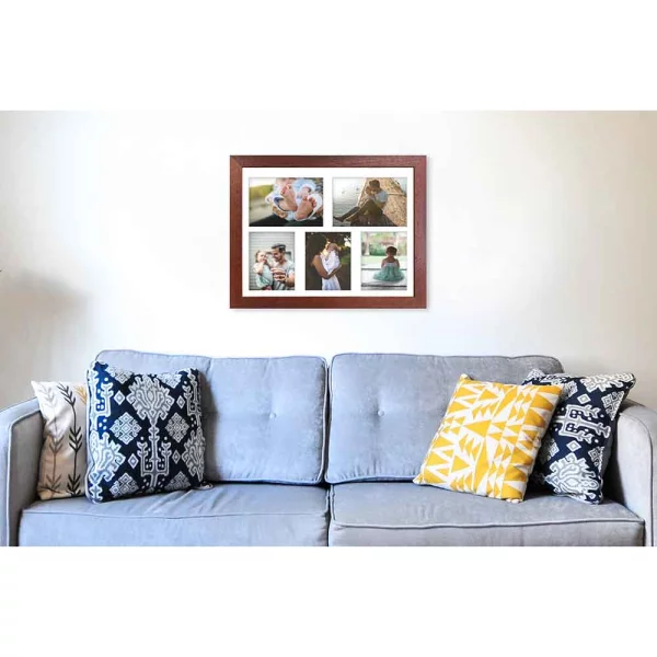 Holz Bilderrahmen Vermont für mehrere Bilder 40x50 cm (5 Bilder) | natur | Kunstglas (1 mm)