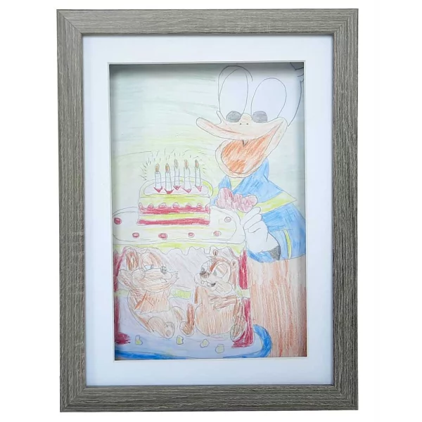 Holz Bilderrahmen Draw zum Öffnen - für DIN A4 Bilder 21x29,7 cm (DIN A4) | eiche sonoma | Kunstglas (1 mm)