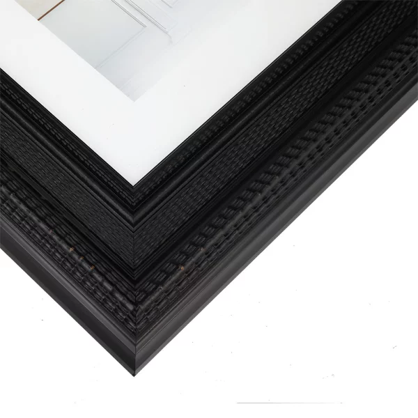 Exklusiver Holz-Bilderrahmen Fine 30x90 cm | Schwarz | Normalglas (2 mm)