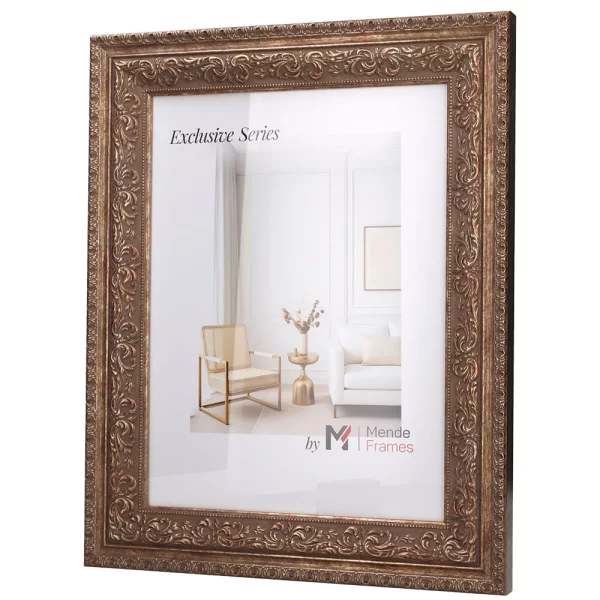 Cadre en bois Fomat sur mesure or blanc | cadre vide (sans verre ni panneau arrière)