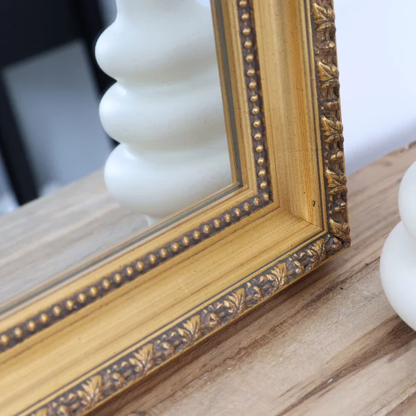 Holz Wandspiegel Victoria 80x120 cm | Gold, schwarz patiniert | Spiegel (2 mm)