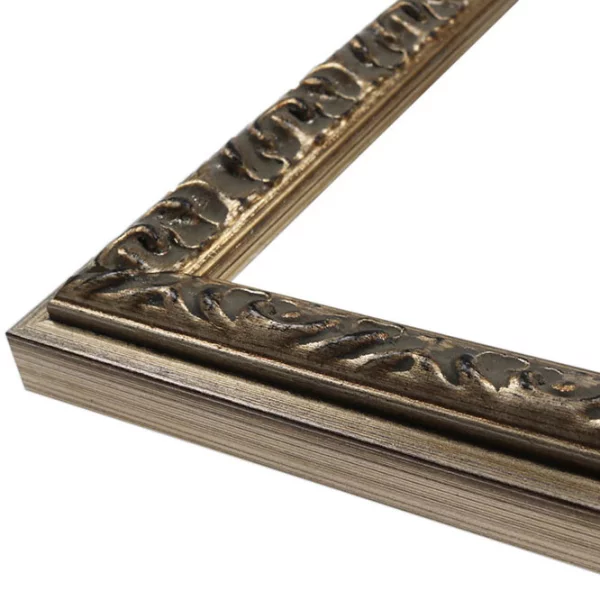 Holz Bilderrahmen Shab 50x70 cm | Silber | Normalglas (2 mm)