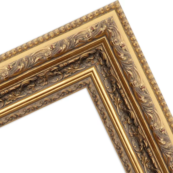 Exklusiver Holz-Bilderrahmen Limpopo 20x30 cm | Gold | Normalglas (2 mm)