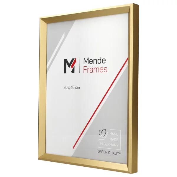 Holz Bilderrahmen Mencuna nach Maß Gold | Museumsglas UV 70 entspiegelt