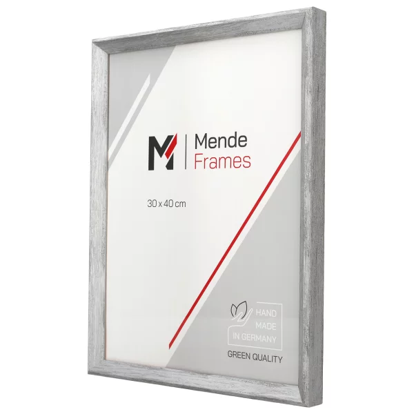 Holz-Bilderrahmen Mencuna nach Maß Grau | Normalglas (2 mm)