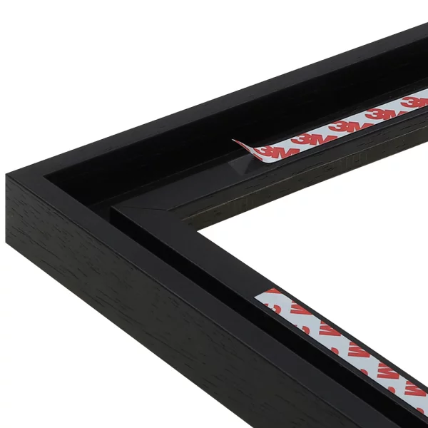 Schattenfugenrahmen für Alu Dibond-, Hartschaumplatten & Acrylglasbilder - nach Maß Schwarz gemasert | Leerrahmen (ohne Glas und Rückwand)