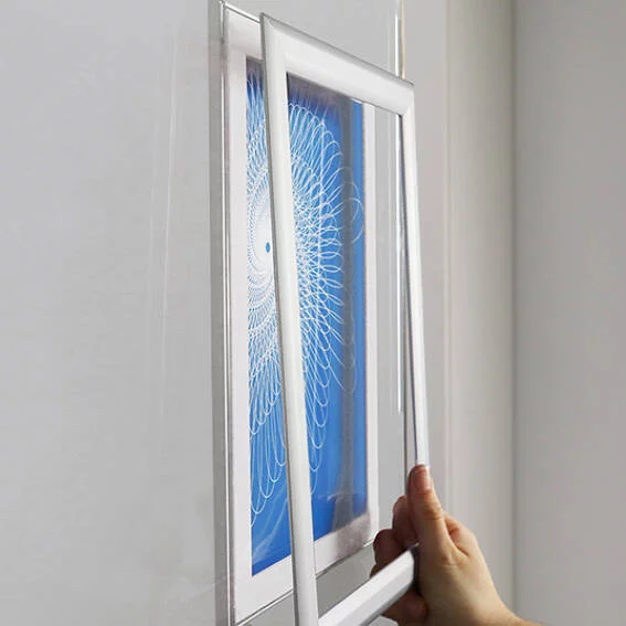 25 mm Fenster-Klapprahmen 21x29,7 cm (A4) | silber | Kunstglas mattiert (1 mm)
