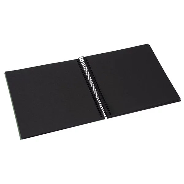 Spiralalbum Bella Vista - 40 schwarze Seiten zum Einkleben (20x20 cm) 20x20 cm (40 Seiten) | dunkelgrün