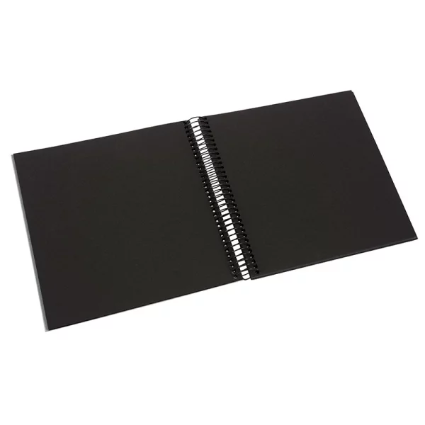 Spiralalbum Bella Vista - 40 schwarze Seiten zum Einkleben (20x20 cm) 20x20 cm (40 Seiten) | grau