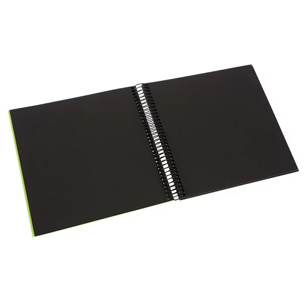Spiralalbum Bella Vista - 40 schwarze Seiten zum Einkleben (20x20 cm) 20x20 cm (40 Seiten) | grün