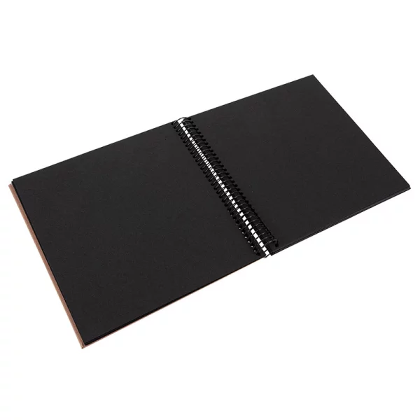 Spiralalbum Bella Vista - 40 schwarze Seiten zum Einkleben (20x20 cm) 20x20 cm (40 Seiten) | haselnuss