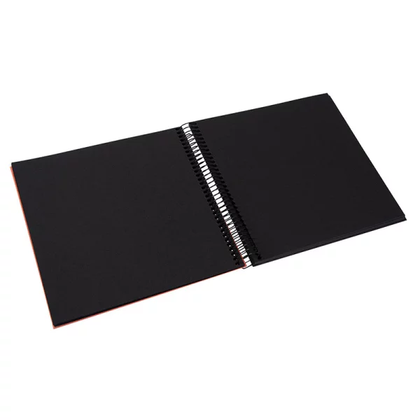 Spiralalbum Bella Vista - 40 schwarze Seiten zum Einkleben (20x20 cm) 20x20 cm (40 Seiten) | lachs