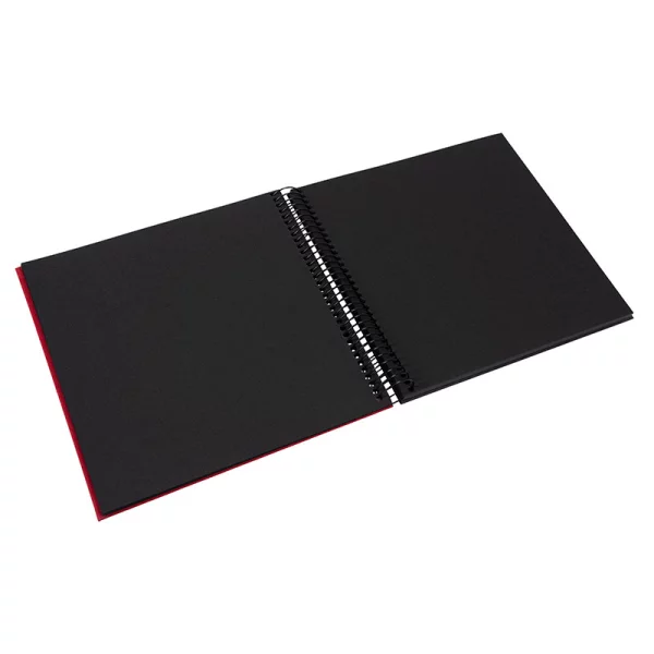 Spiralalbum Bella Vista - 40 schwarze Seiten zum Einkleben (20x20 cm) 20x20 cm (40 Seiten) | rot