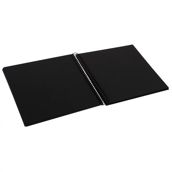 Spiralalbum Bella Vista - 40 schwarze Seiten zum Einkleben (20x20 cm) 20x20 cm (40 Seiten) | schwarz