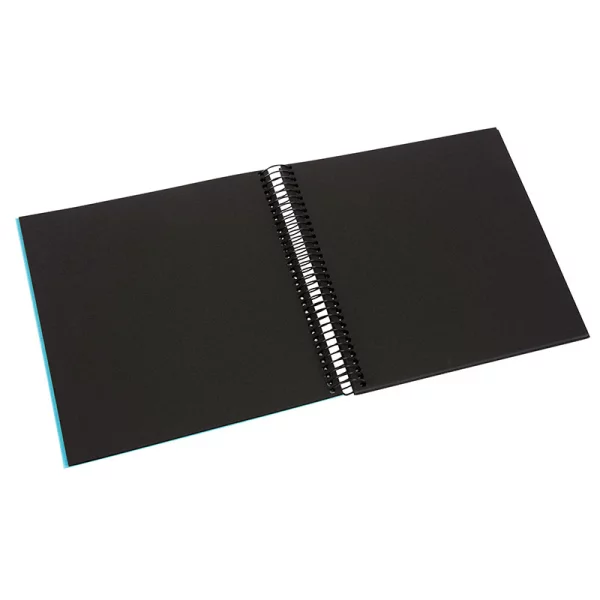 Spiralalbum Bella Vista - 40 schwarze Seiten zum Einkleben (20x20 cm) 20x20 cm (40 Seiten) | türkis