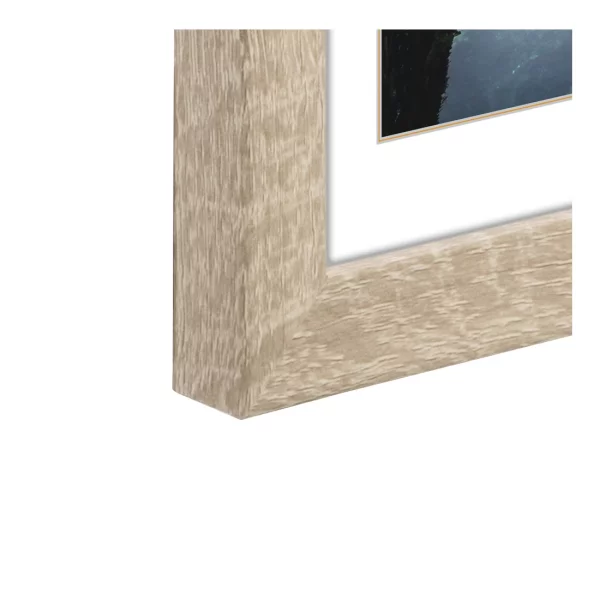 Holz Bilderrahmen Oslo (MDF) inkl. Passepartout 10x15 cm | Eiche | Normalglas (2 mm)