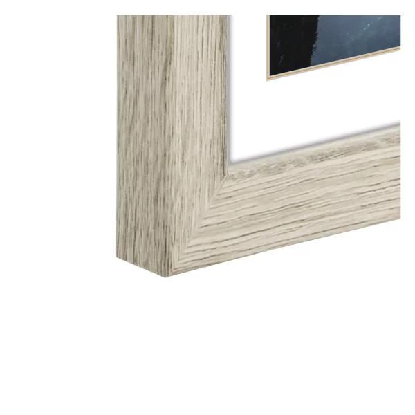 Holz Bilderrahmen Oslo (MDF) inkl. Passepartout 10x15 cm | Graukiefer | Normalglas (2 mm)