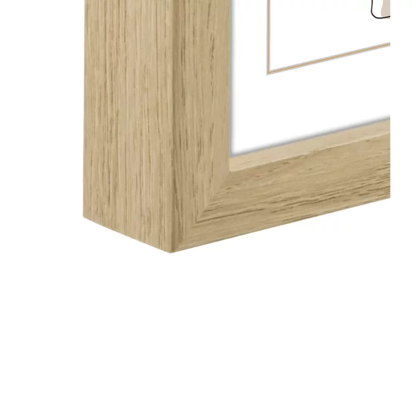 Holz Bilderrahmen Kopenhagen (MDF) inkl. Passepartout 15x20 cm | Eiche | Normalglas (2 mm)