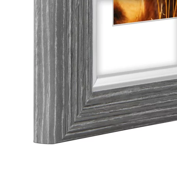 Kunststoff Bilderrahmen Lima 10 x 15 cm | Grau | Normalglas (2 mm)