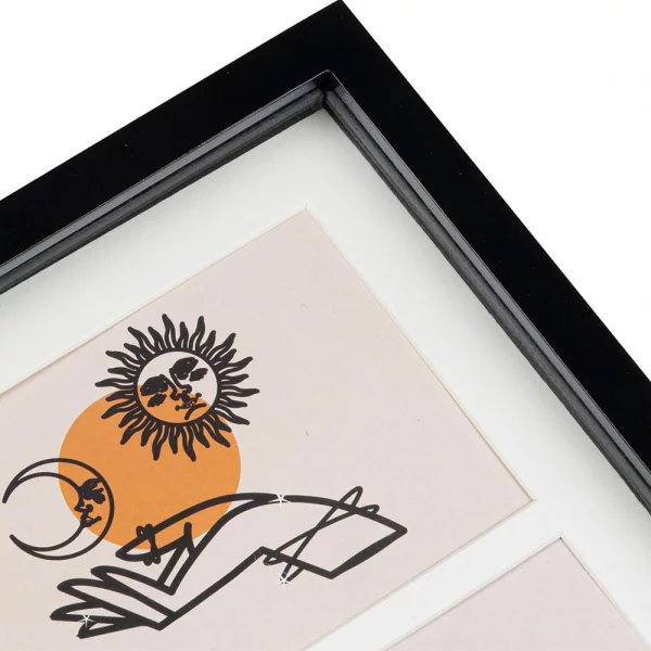 Multi fotokader van hout (MDF) Piano voor 8 foto's 10x15 cm | zwart | normaal glas (2 mm)