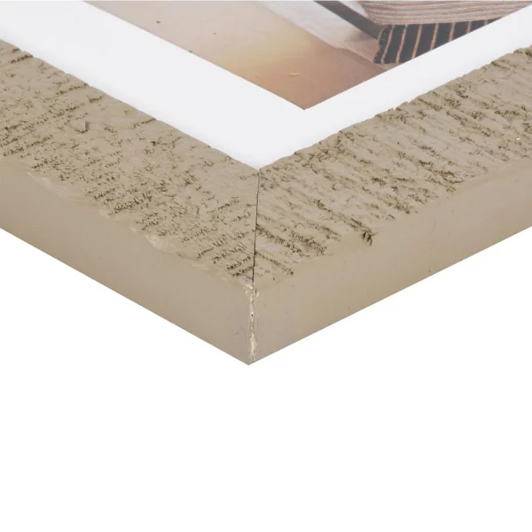 Holz Bilderrahmen Driftwood mit Passepartout 15x20 cm (10x15 cm) | Beige | Normalglas (2 mm)